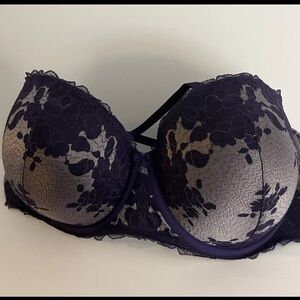 Torrid Curves 48DD PURPLE Underwire Padded Floral Bra